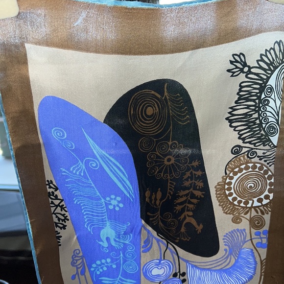 Oblong Sally Gee Silk Scarf Vintage - Picture 14 of 14